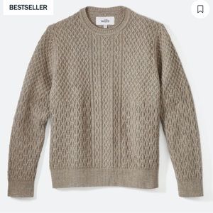 Huckberry cable knit wool sweater